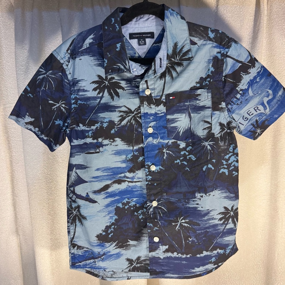 Blue Tommy Hilfiger Boy’s Hawaiian Style Button Up